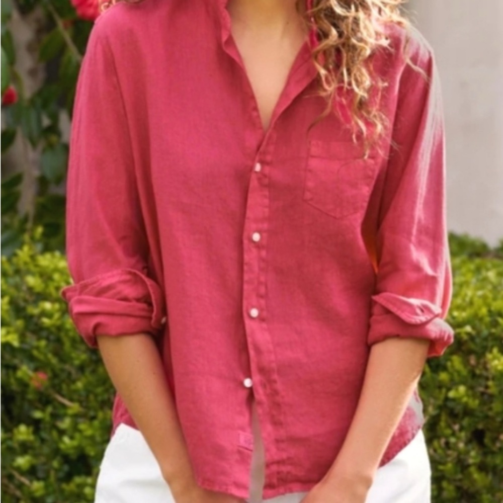 Frank and Eileen “Barry” button up in hot pink, L
